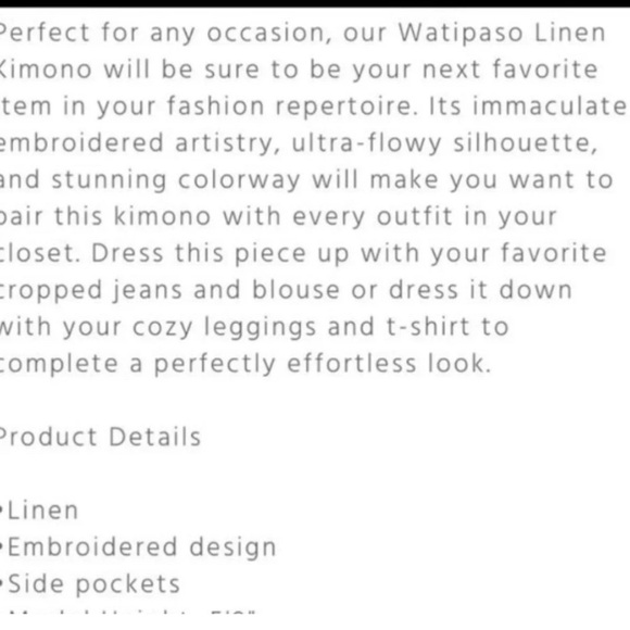 JOHNNY WAS Large multicolor embroidered kimono jacket WATIPASO LINEN KIMONO - Picture 14 of 14